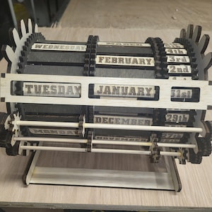 Laser Cut File SVG and LightBurn File Included Rolling Gear Driven Perpetual Calendar cut file for your laser Check video to see it work!!!