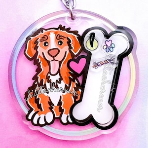 Nova Scotia Duck Tolling Retriever Keychain, Toller Retriever Dog Keyring, Dog Mama Charm, Pet Memorial Gift, Toller Mom Christmas Gift