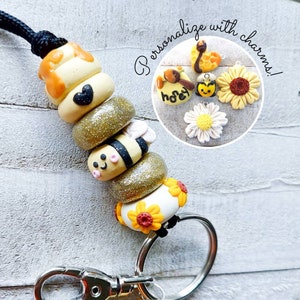 Bumblebee Lanyard, Springtime Lanyard, Sunflower Lanyard, Teacher Gift, Teacher Appreciation Day Gift, Teacher Lanyard