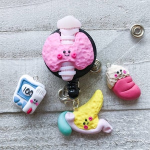 Thyroid Badge Reel, Endocrinology Badge, Endocrinologist Badge, Anatomy Badge, Doctor Badge, Nurse Badge, Pancreas Charm, Adrenal Gland