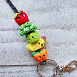 Nutritionist Lanyard, Dietitian Lanyard, Teacher Lanyard, Teacher Gift, Teacher Appreciation Gift, Fruits Vegetables Lanyard, Cute Lanyard