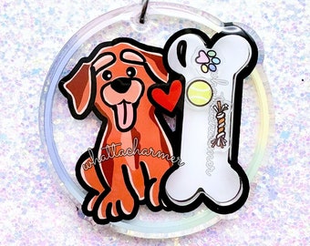 Fox Red Labrador Retriever Keychain, Red Lab Dog Keyring, Labrador Mama Charm, Red Labrador Stocking Stuffer Gift, Dog Lover Gift