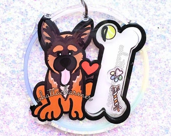 Roter Schäferhund Schlüsselanhänger, Deutscher Schäferhund Schlüsselanhänger, Deutscher Schäferhund Mama Charm, Deutscher Schäferhund Weihnachtsstrumpf Stuffer Geschenk