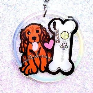 Red Cocker Spaniel Keychain, English Cocker Spaniel Keyring, American Cocker Spaniel Dog Charm, Cocker Spaniel Christmas Stocking Stuffer