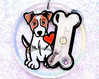 Rot-Weiß-Jack-Russell-Schlüsselanhänger, Glatter Jack-Russell-Terrier-Schlüsselanhänger, Jack Russel-Weihnachtsstrumpffüller, Jack Russel-Denkmal