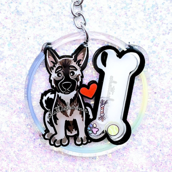 Norwegian Elkhound Keychain, Elkhound Dog Keyring, Norwegian Elkhound Mom Charm, Elkhound Puppy Stocking Stuffer Gift, Dog Lover Gift