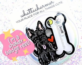 Black Scottish Terrier Badge Reel, Scottie Dog ID Holder, Scottie Dog Mom Badge Clip, Scottish Terrier Christmas Stocking Stuffer Gift