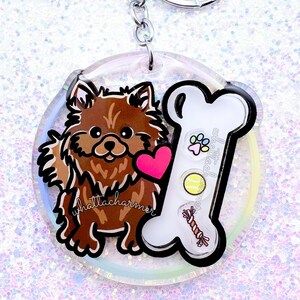 Chocolate Pomeranian Acrylic Keychain, Dog Mama Key Ring, Brown Pomeranian Mom Gift, Pom Dog Charm, Pomeranian Christmas Stocking Stuffer