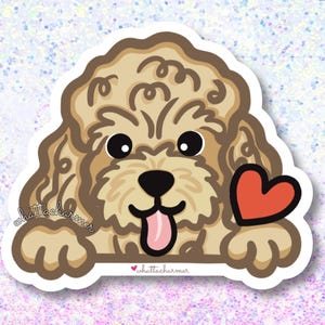 Apricot Toy Poodle Sticker, Toy Poodle Vinyl Decal, Doodle Dog Sticker, Poodle Dog Waterproof Decal, Toy Poodle Christmas Stocking Stuffer