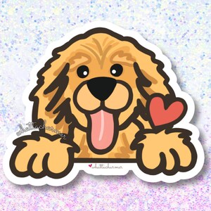 Sticker Golden Retriever, Sticker vinyle Golden Retriever, Sticker chien mignon, Sticker maman chien Golden Retriever, porte-clé Golden Retriever
