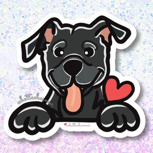 Black Pitbull Sticker, Black Pitbull Vinyl Decal, Pitbull Dog Sticker, Pitbull Waterproof Decal, Pitbull Christmas Stocking Stuffer Gift