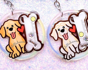 Llavero labrador retriever amarillo, llavero labrador dorado, encanto de mamá labrador, relleno de medias navideñas de laboratorio amarillo, llavero de laboratorio rubio