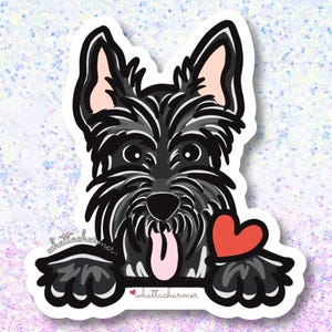 Black Scottish Terrier Sticker, Black Scottie Decal, Scottie Dog Sticker, Puppy Waterproof Decal, Scottie Christmas Stocking Stuffer Gift