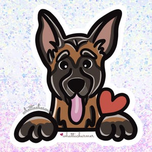 Red Belgian Malinois Sticker, Malinois Vinyl Decal, Malinois Dog Sticker, Malinois Dog Waterproof Decal, Malinois Christmas Stocking Stuffer