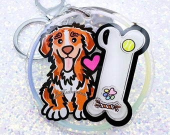 Nova Scotia Duck Tolling Retriever Keychain, Toller Retriever Dog Keyring, Dog Mama Charm, Pet Memorial Gift, Toller Mom Christmas Gift