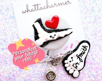 Podiatry Badge Reel, Podiatrist ID Holder, Foot Anatomy Badge, Podiatry Crew Badge Clip, Podiatry Christmas Gift, Podiatrist Graduation Gift