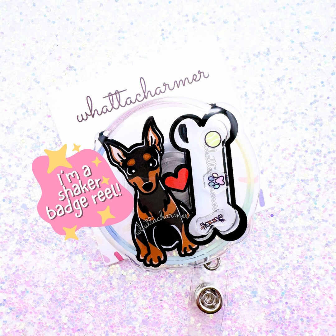 Mini Pin Badges Miniature Pinscher Badge Reel, Min Pin Dog Badge, Min Pin Mom Gift, Min ...