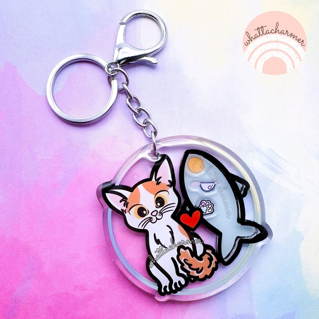 SATTCHI バッグチャーム・キーチェーン Orange Cat Turkey Charm Orange Turkish Van Cat Acrylic Pet Breed Keychain | Cartoon