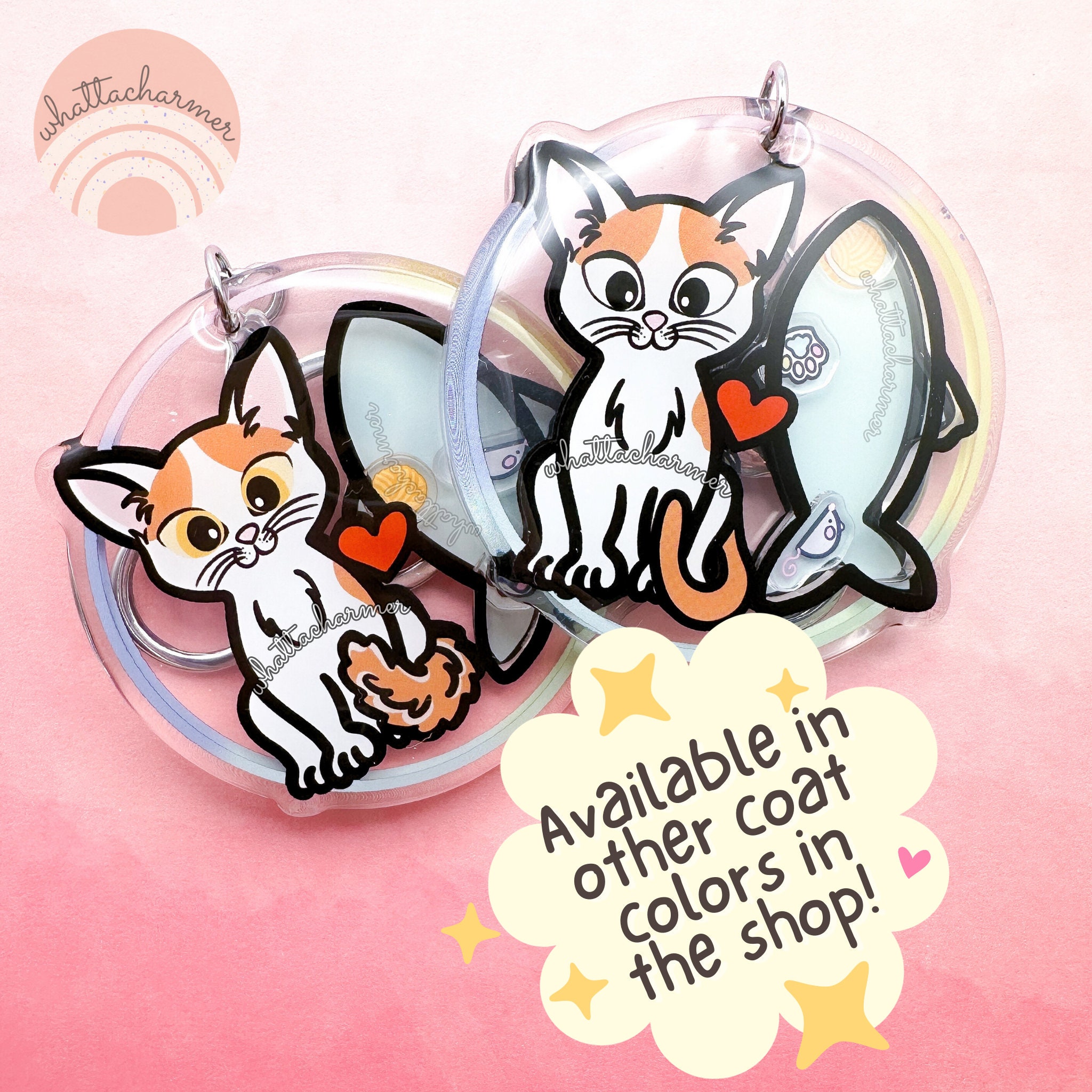SATTCHI バッグチャーム・キーチェーン Orange Cat Turkey Charm Orange Turkish Van Cat Keychain, Orange and White Cat
