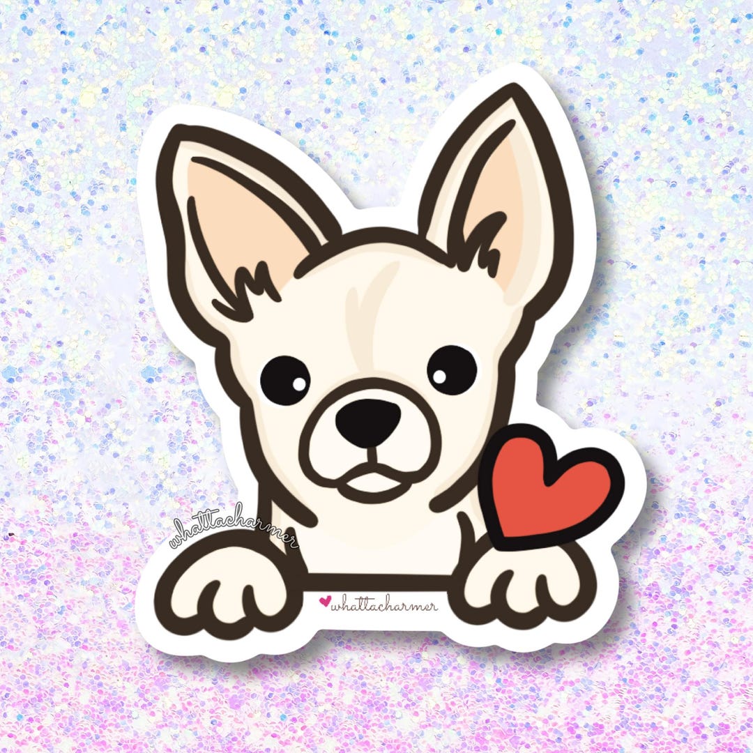 Shorthaired White Chihuahua Sticker, Chihuahua Dog Vinyl Decal ...