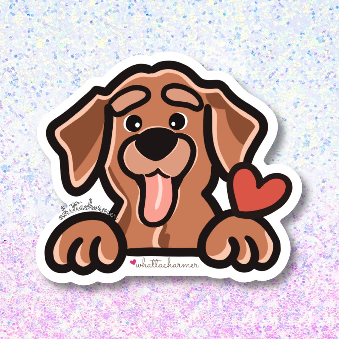 Fox Red Labrador Retriever Sticker, Fox Red Lab Vinyl Decal, Cute Dog ...
