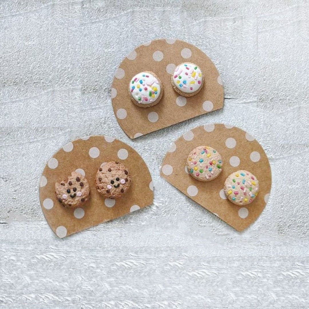 Cookie Earrings, Sugar Cookie Earrings, Chocolate Chip Cookie Earrings