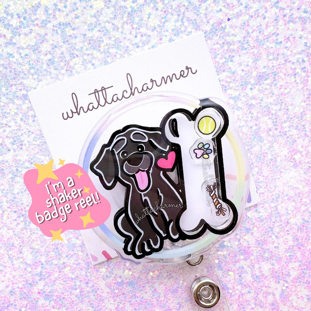 Black Labrador Retriever Badge Reel, Black Lab Badge, Labrador ID