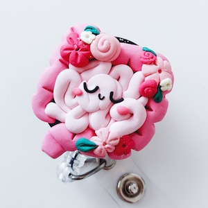 Intestines Badge Reel, Gastroenterology Badge, GI Doctor Badge, GI Nurse Badge, Nurse Gift, Medical Badge, Floral Badge, Anatomy Badge Reel