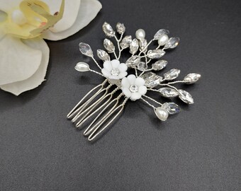 Wedding Hair Piece | Bridal Floral Hair Comb | Crystal Hair Comb | Wedding Headpiece | Bridal headpiece/ Bridal Hairpiece