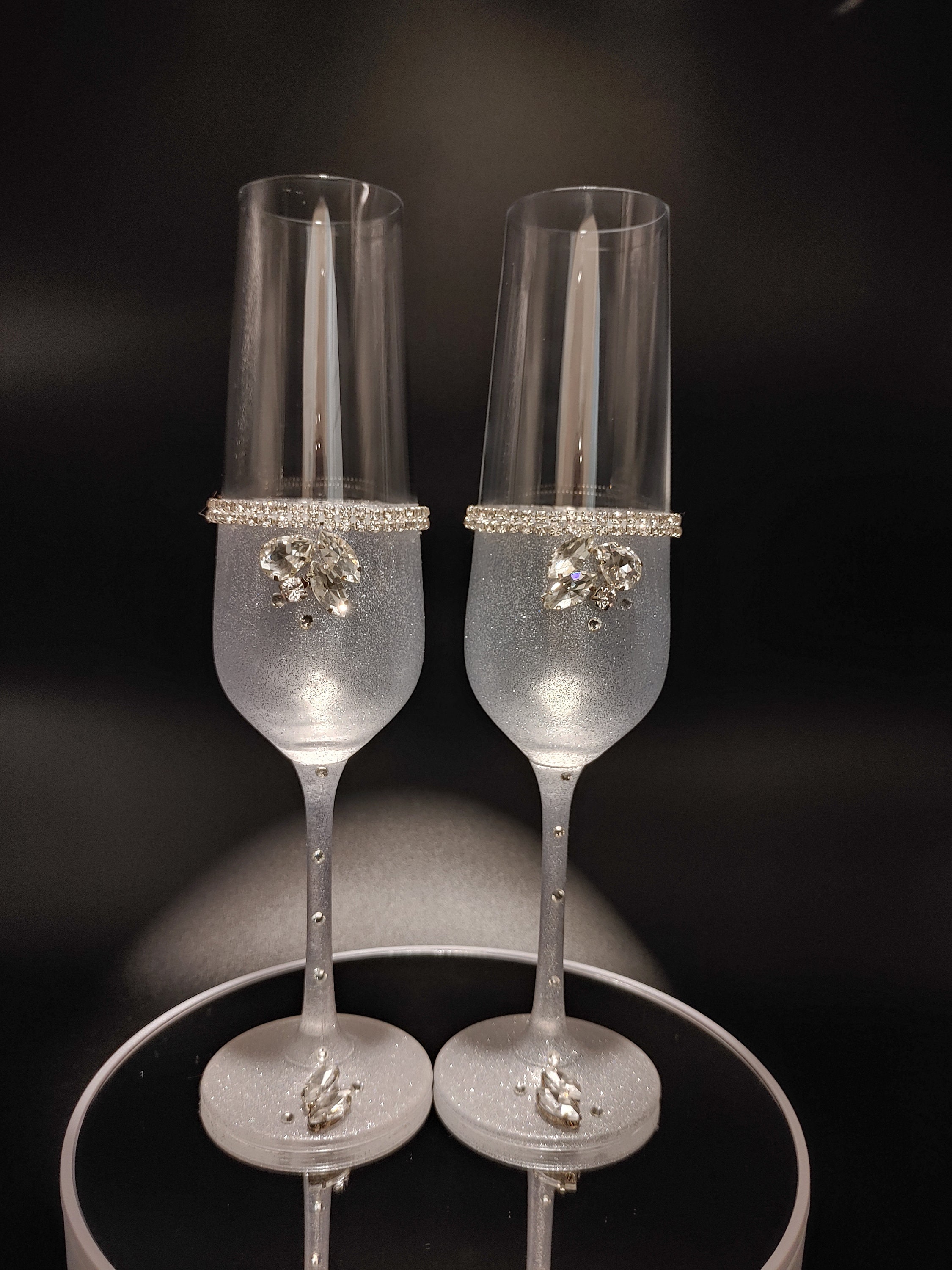 NEW SWAROVSKI Crystalline Toasting Flutes Wedding Champagne