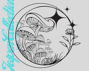 Wildflower and Mushroom SVG PNG JPG