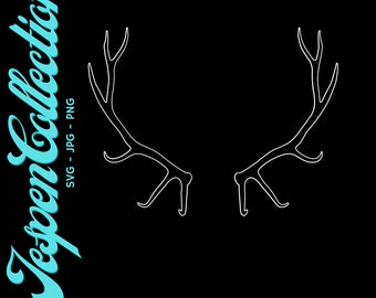 Elk Antler Outline | Hunting SVG JPG PNG