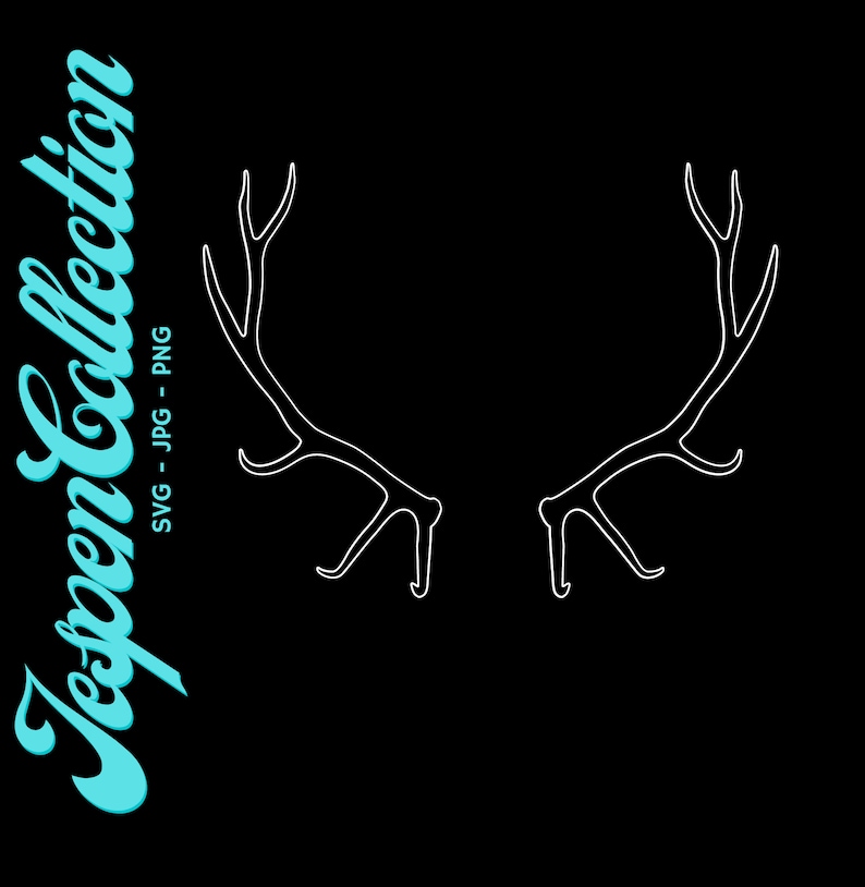 Elk Antler Outline Hunting SVG JPG PNG Etsy