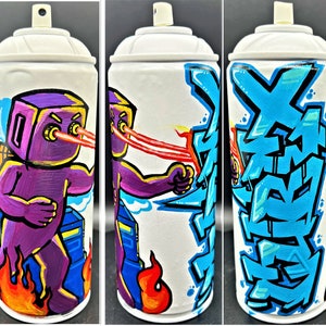 Custom graffiti spray paint can name letters lettering character theme personalized street art streetart aerosol painting acrylic spraycan image 5
