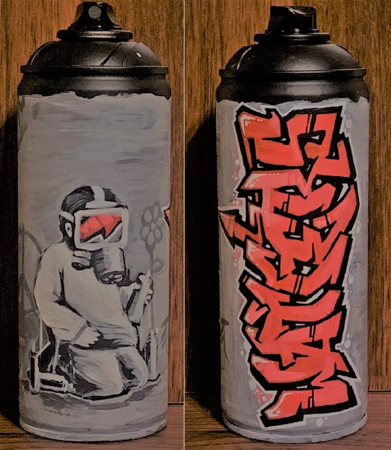 Custom graffiti spray paint can name letters lettering character theme personalized street art streetart aerosol painting acrylic spraycan image 2