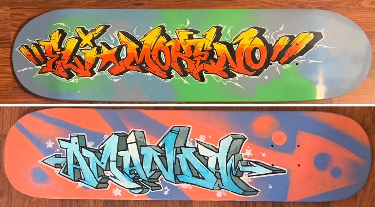 Custom Graffiti Skateboard Deck Personalized Lettering Etsy