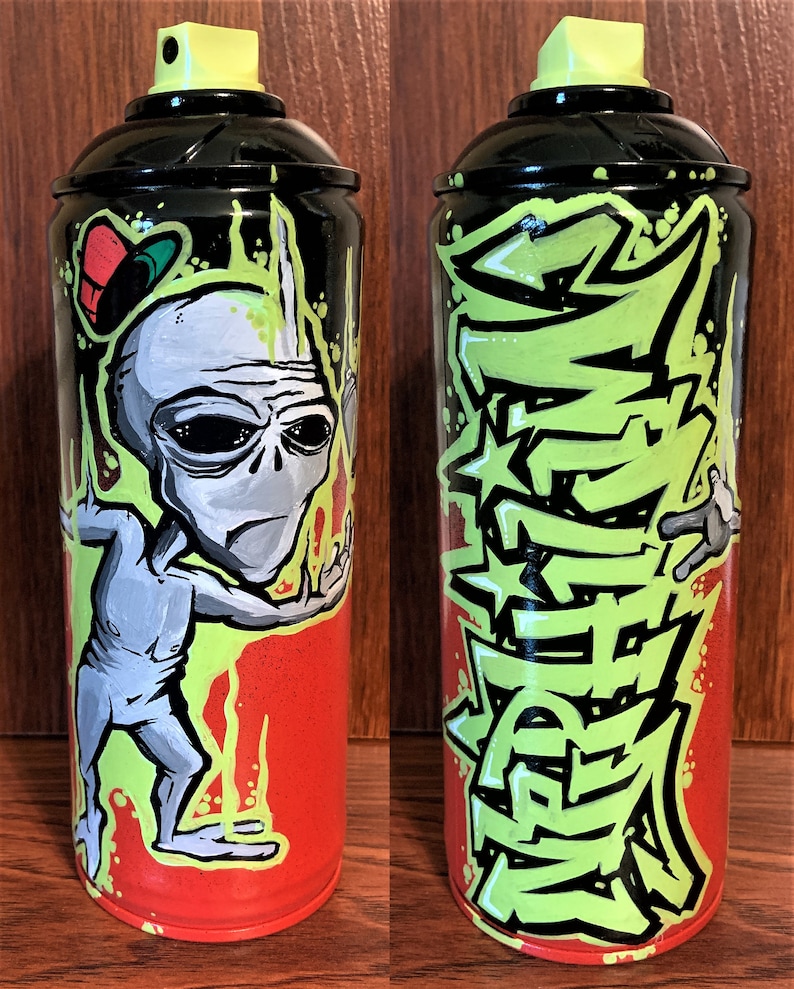 Custom graffiti spray paint can name letters lettering character theme personalized street art streetart aerosol painting acrylic spraycan image 4
