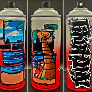 Custom graffiti spray paint can name letters lettering character theme personalized street art streetart aerosol painting acrylic spraycan image 9