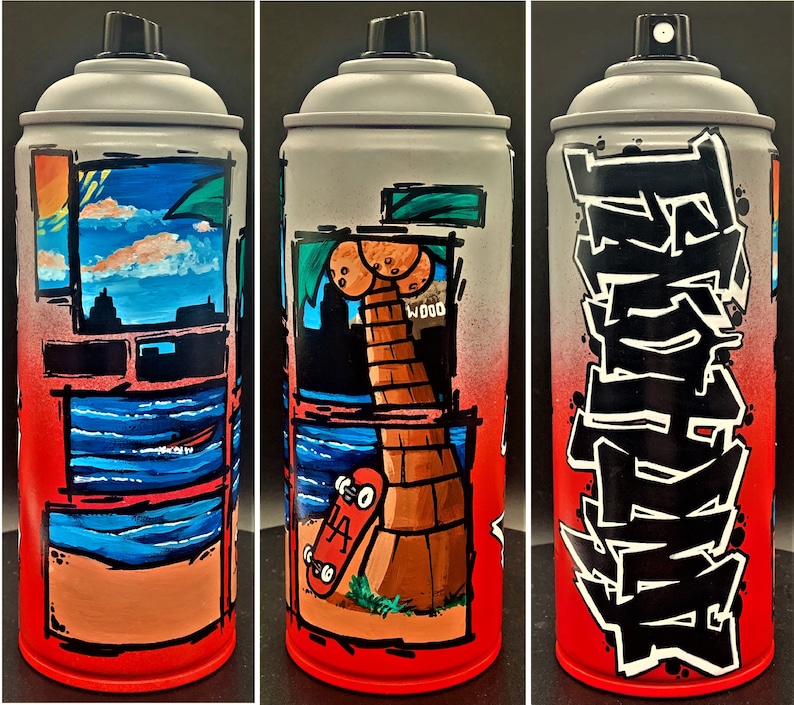 Custom graffiti spray paint can name letters lettering character theme personalized street art streetart aerosol painting acrylic spraycan image 9