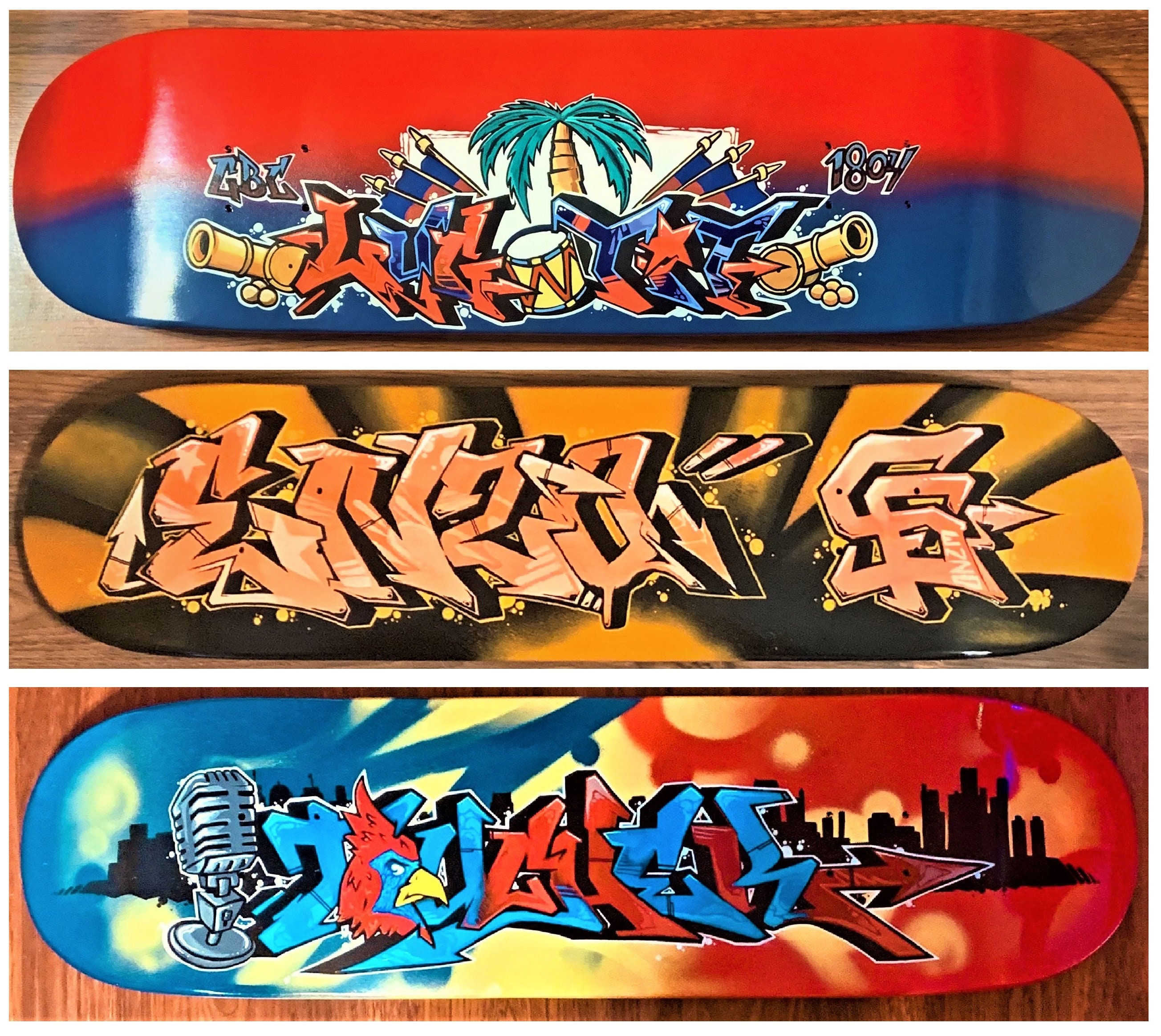 Custom Graffiti Skateboard Deck-personalized Lettering / Theme 