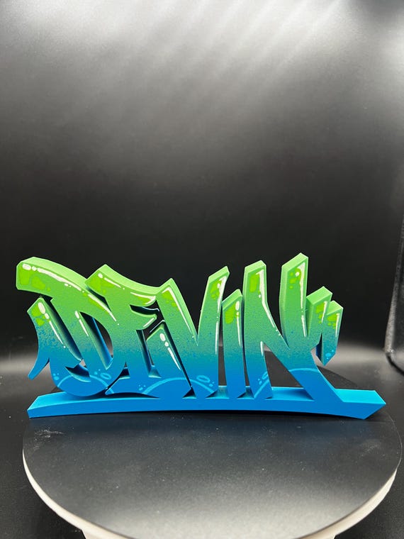 3D Printed Custom Personalized Graffiti Piece Letters Name Plate