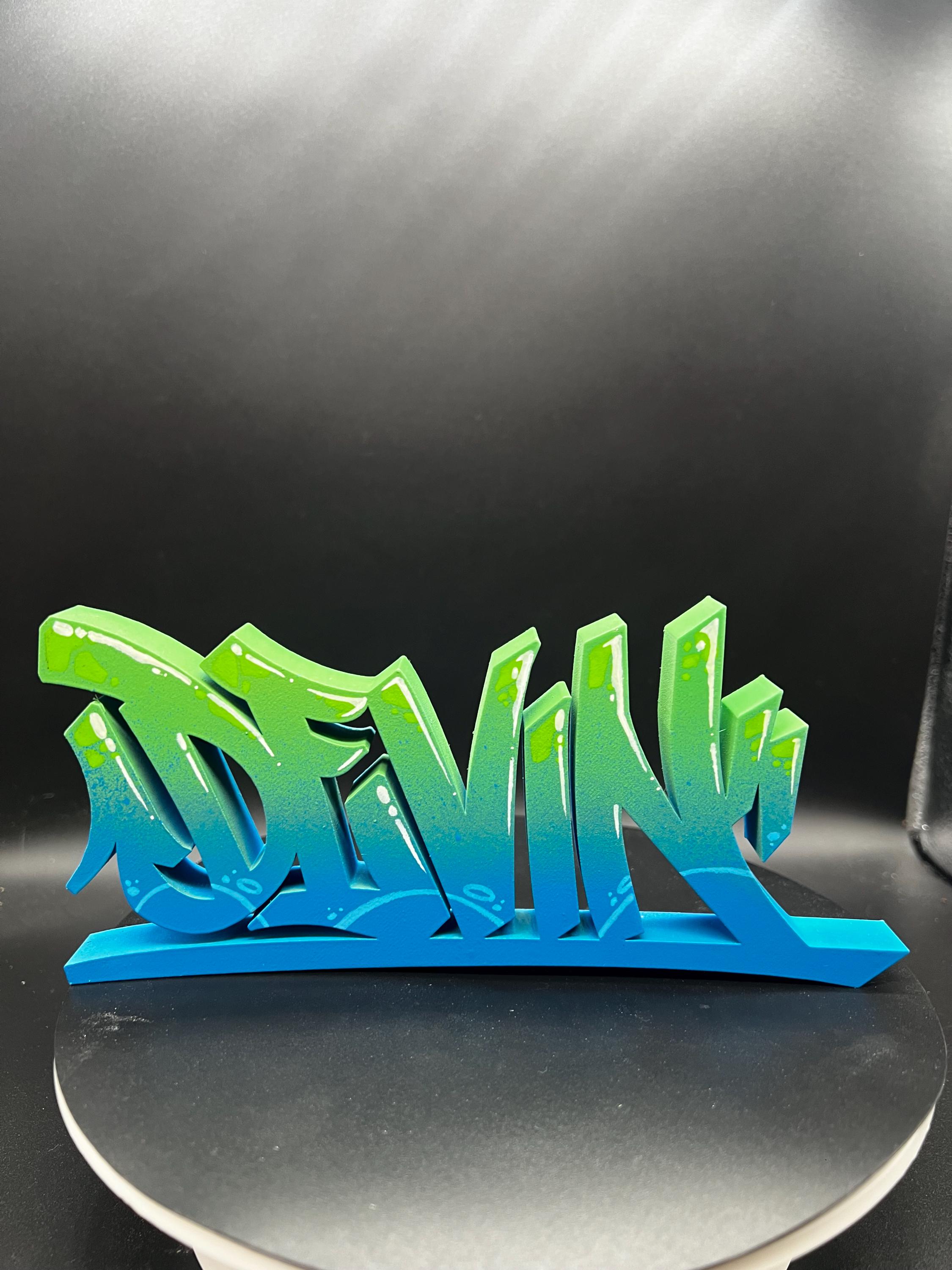 3D Printed Custom Personalized Graffiti Piece Letters Name Plate Stand Hand  Drawn Spray Painted Desk Street Art One-of-a-kind Tag Tagging - Etsy, image size:2250x3000
