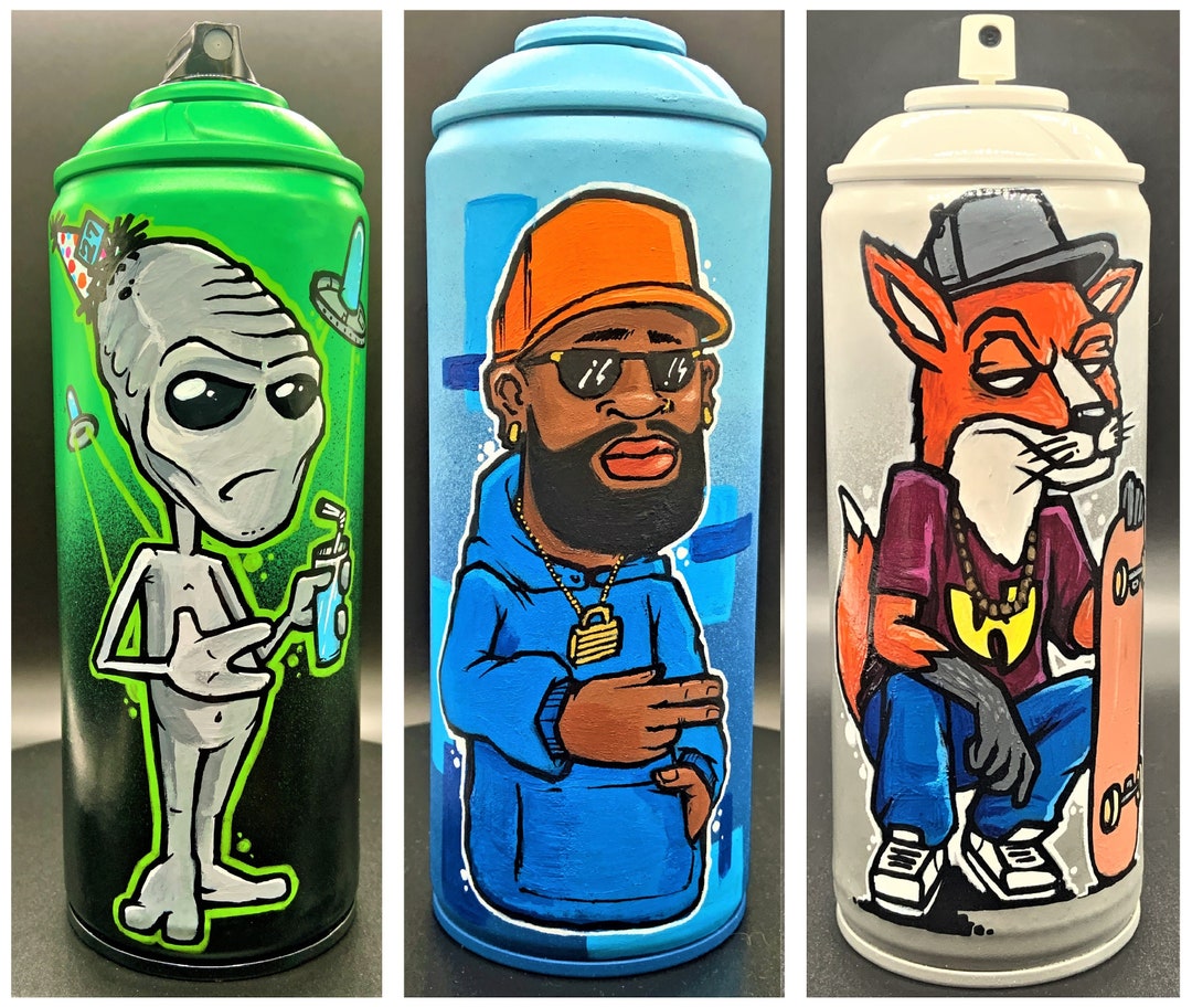 Custom Graffiti Cartoon Character on Spray Paint Can Personalized Street  Art One of a Kind Aerosol Painting With Acrylic Spraycan Streetart 