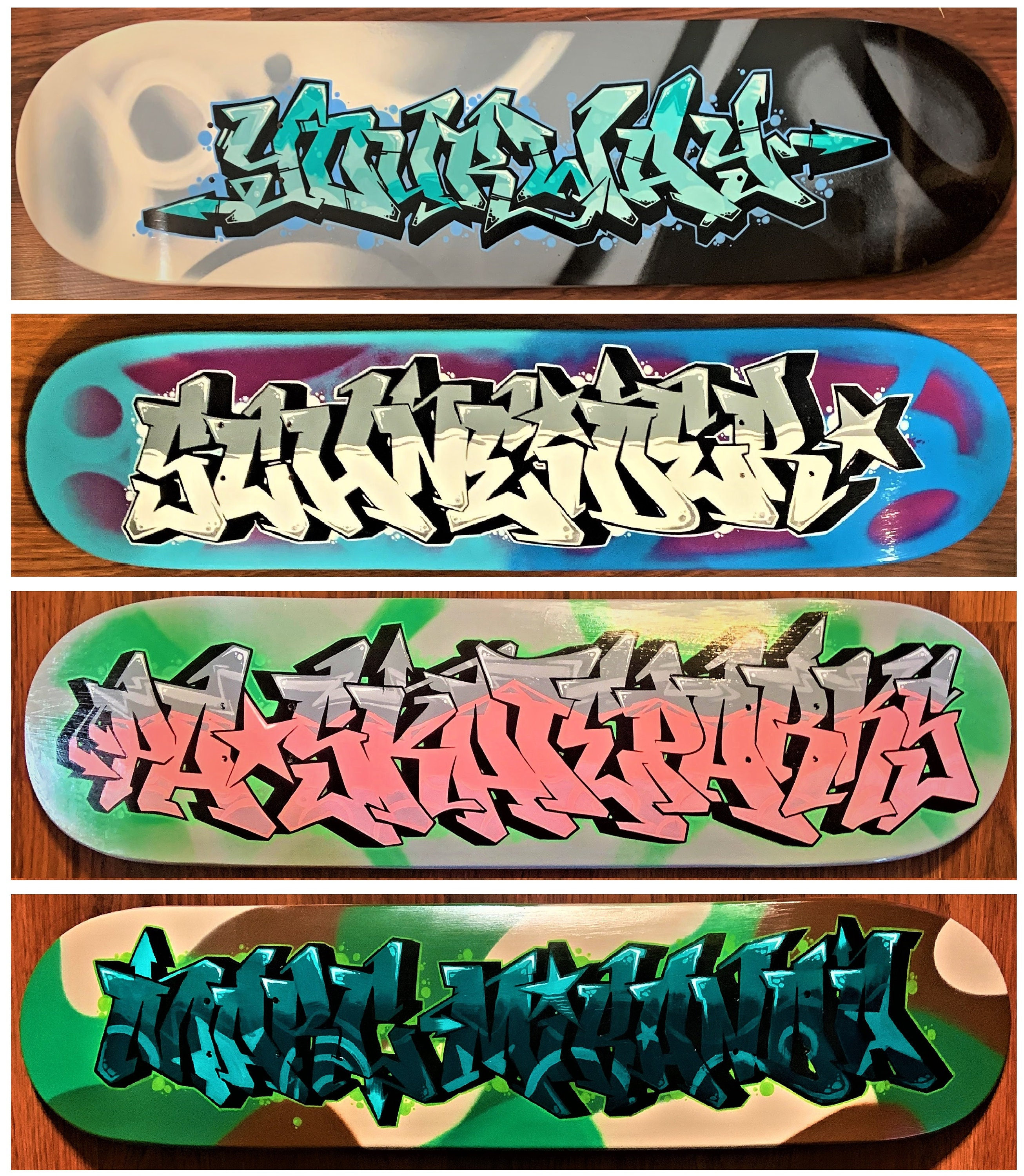 カスタムグラフィティスケートボードデッキ - パーソナライズされた