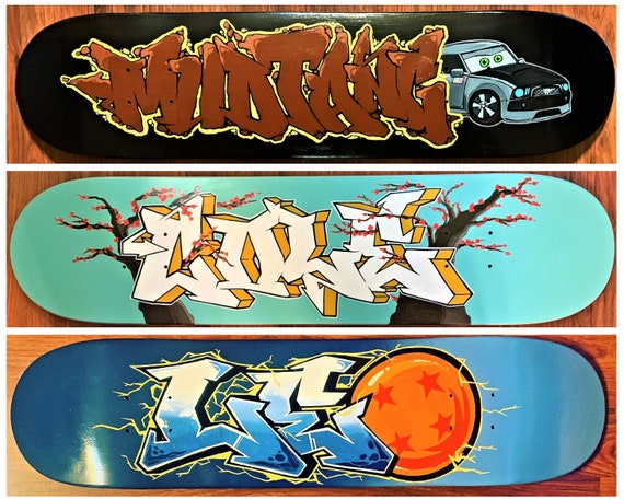 Custom Graffiti Skateboard Deck-personalized Lettering / Theme