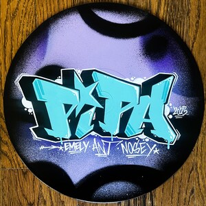 Graffiti Vinyl Record Personalized custom graffiti name, word, letters. Hand painted. Street Art, Spray Paint Wall Hanging Retro image 6