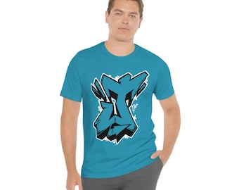 Unisex Custom Street Art Graffiti Letra Alfabeto Inicial Unisex Jersey Camiseta de manga corta Camiseta Top Gráfico Personalizado Personalizado S-3XL