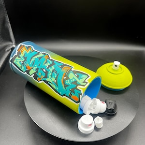 3D Printed Custom Graffiti Art Spray Paint Can Secret Stash Container Hidden Storage Personalized Name & Colors Handpainted One of a Kind