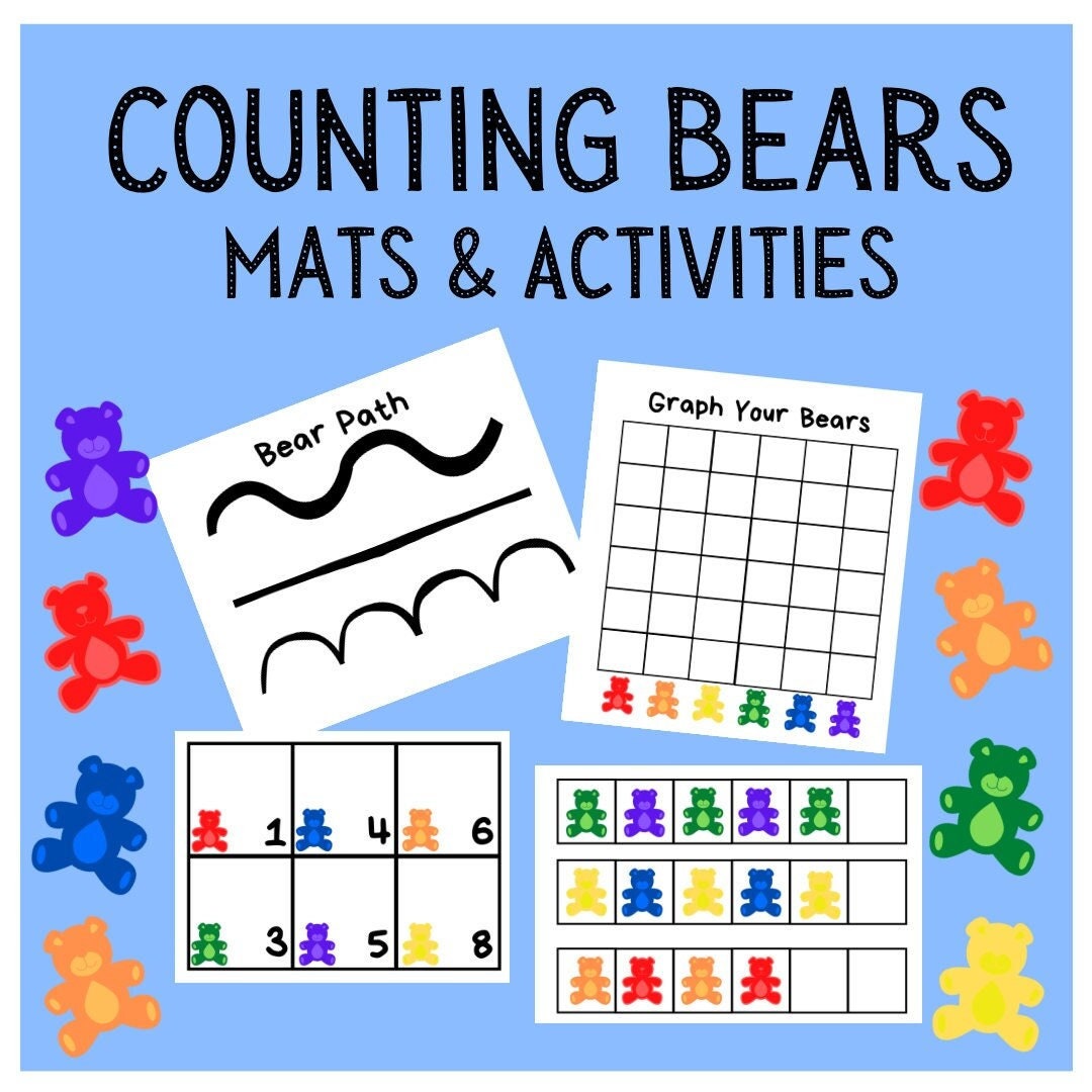 Prek and K Counting Bears Mats and Activities Etsy