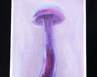 Amethyst Deceiver, Small Mushroom Oil Painting